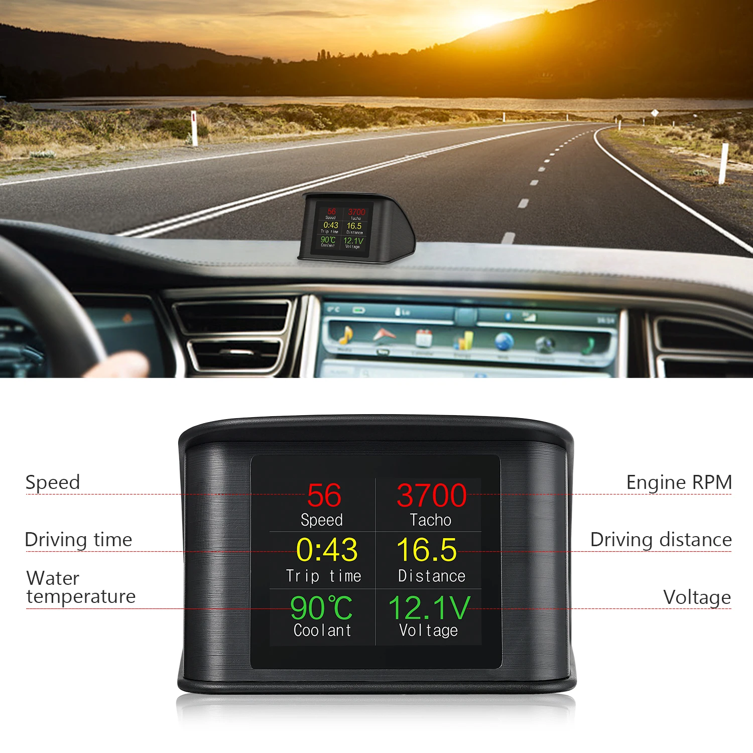Car Heads Up Display Navigation - P10 for HUD Universal Speedometer OBD