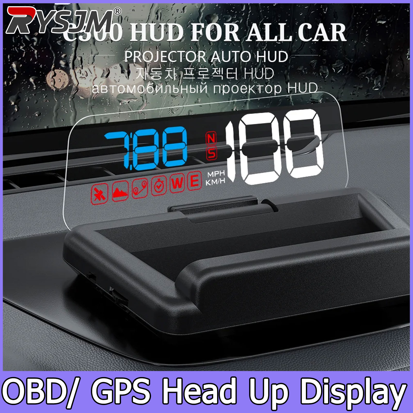 Car Hud Head Up Display Gps - C500/T900,OBD/GPS HUD Auto Head-Up Display EOBD