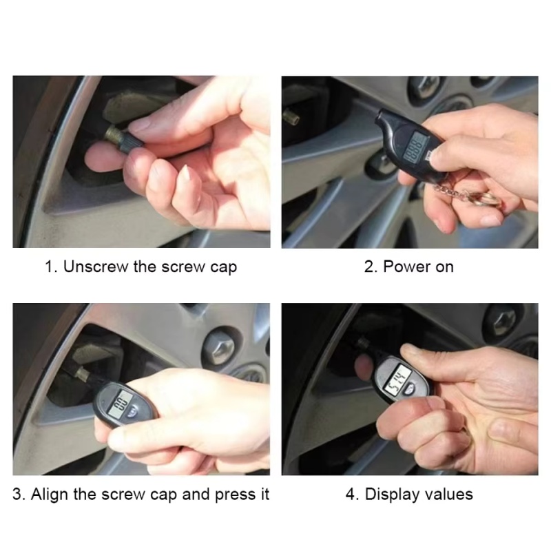 Hud Display With Tire Pressure - Tire Gauge Digital With LCD Display