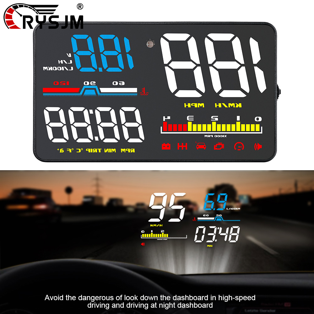 Hud Obd2 Multi Function Alarm - D5000 OBD HUD Car Digital Head