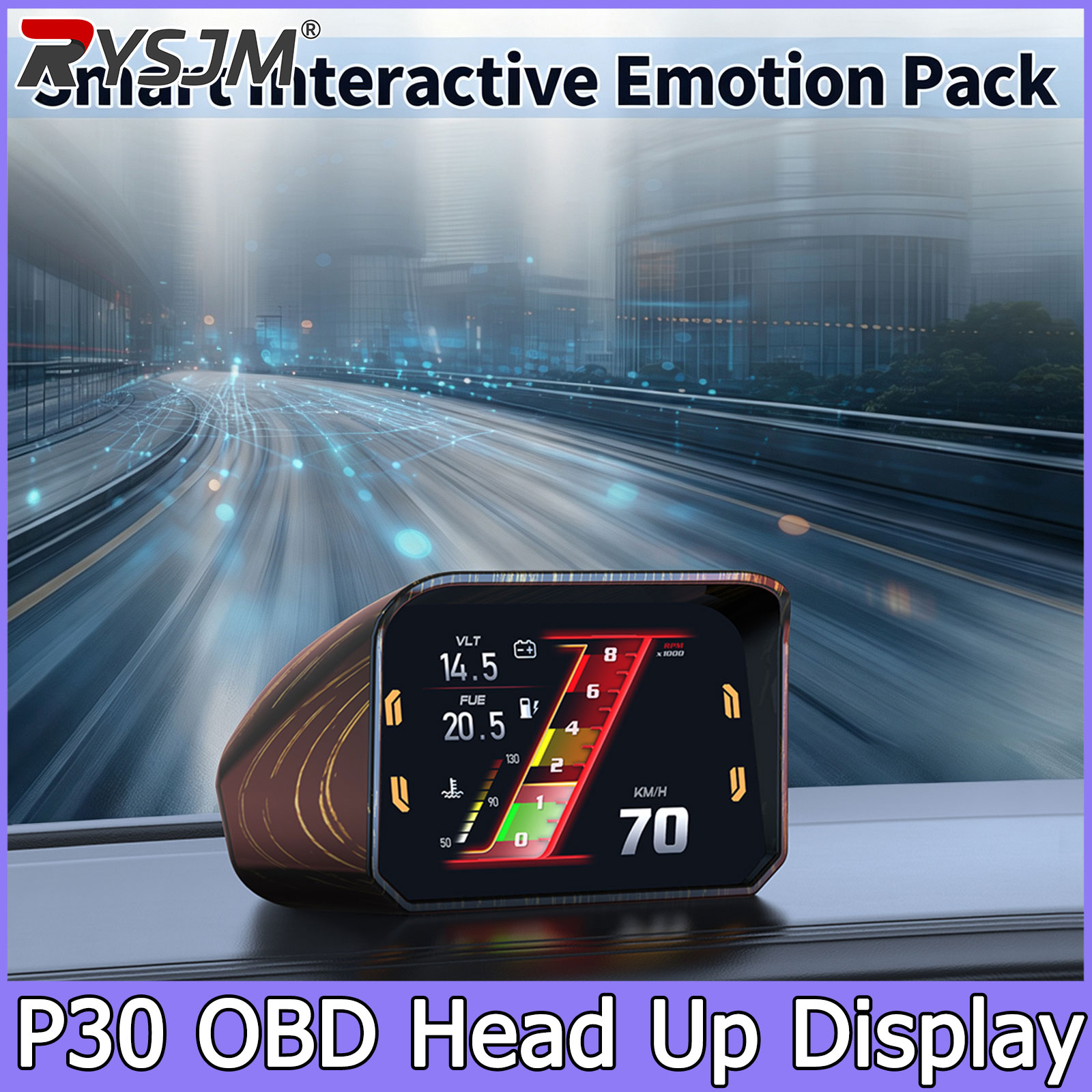 Obd2 Hud Speedometer Projector - P30 Speedometer RPM Meter HUD OBD2