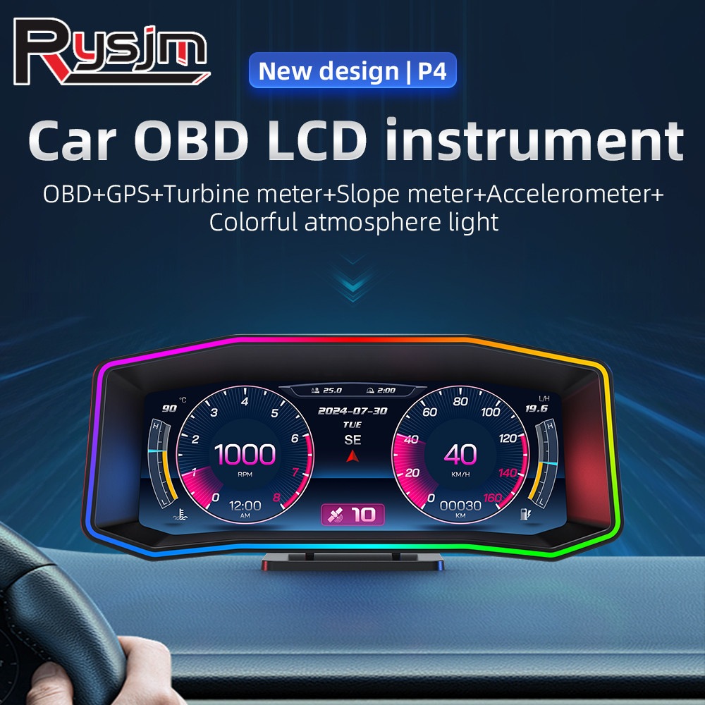 Obd2 Hud Speedometer Projector - P4 HUD Gauge OBD2 GPS Head-up