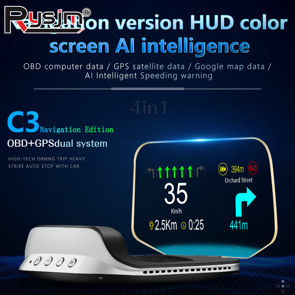 C3 / C3 Navigation Car HUD OBD - đánh giá và giá Obd2 Hud Speedometer Projector