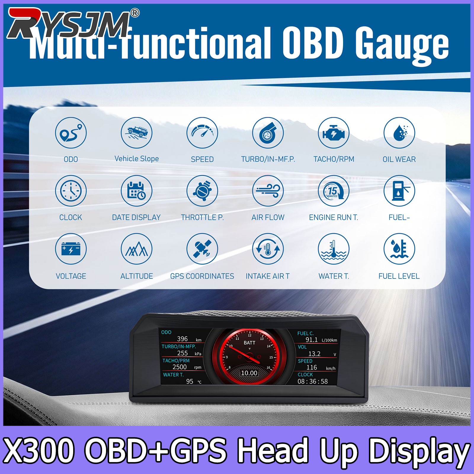 X300 Multifunctional Instrumen - đánh giá và giá Hud Obd2 Multi Function Alarm