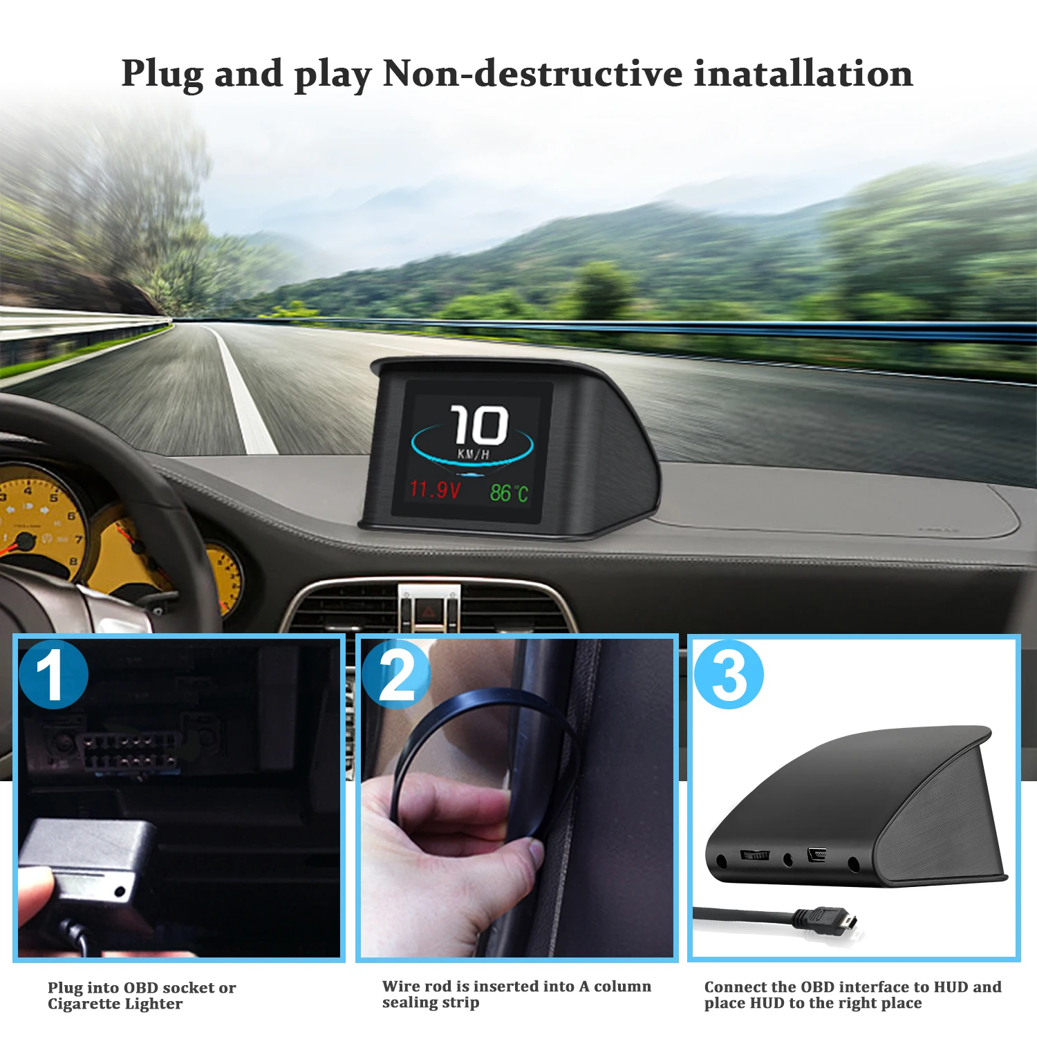 P10 for HUD Universal Speedome - đánh giá và giá Car Heads Up Display Navigation