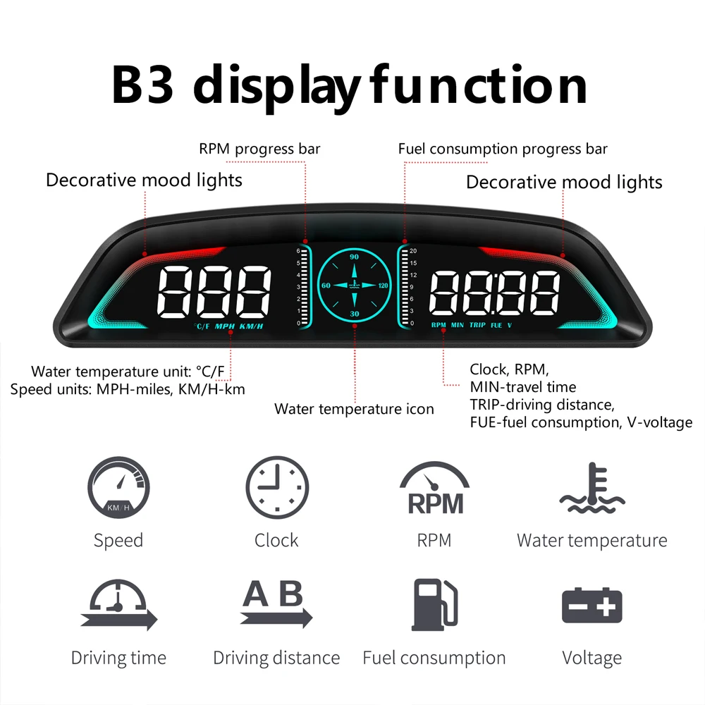 G3 GPS / B3 OBD HUD Digital Ca - đánh giá và giá Car Hud Head Up Display Gps