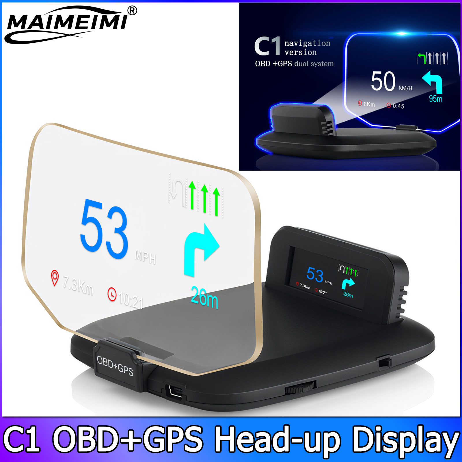 QC Navigation Projection C1 Ca - đánh giá và giá Obd2 Hud Speedometer Projector