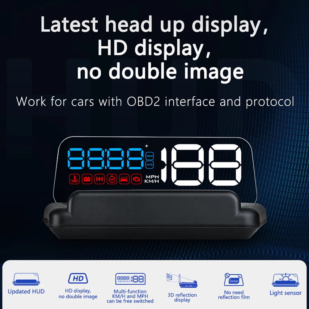 NEW C500 OBD2 HUD Car Head Up  - đánh giá và giá Obd2 Hud Speedometer Projector