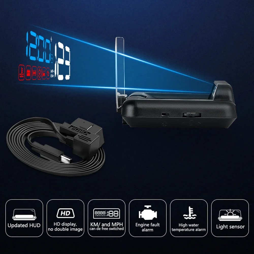 NEW C500 OBD2 HUD Car Head Up  - đánh giá và giá Obd2 Hud Speedometer Projector