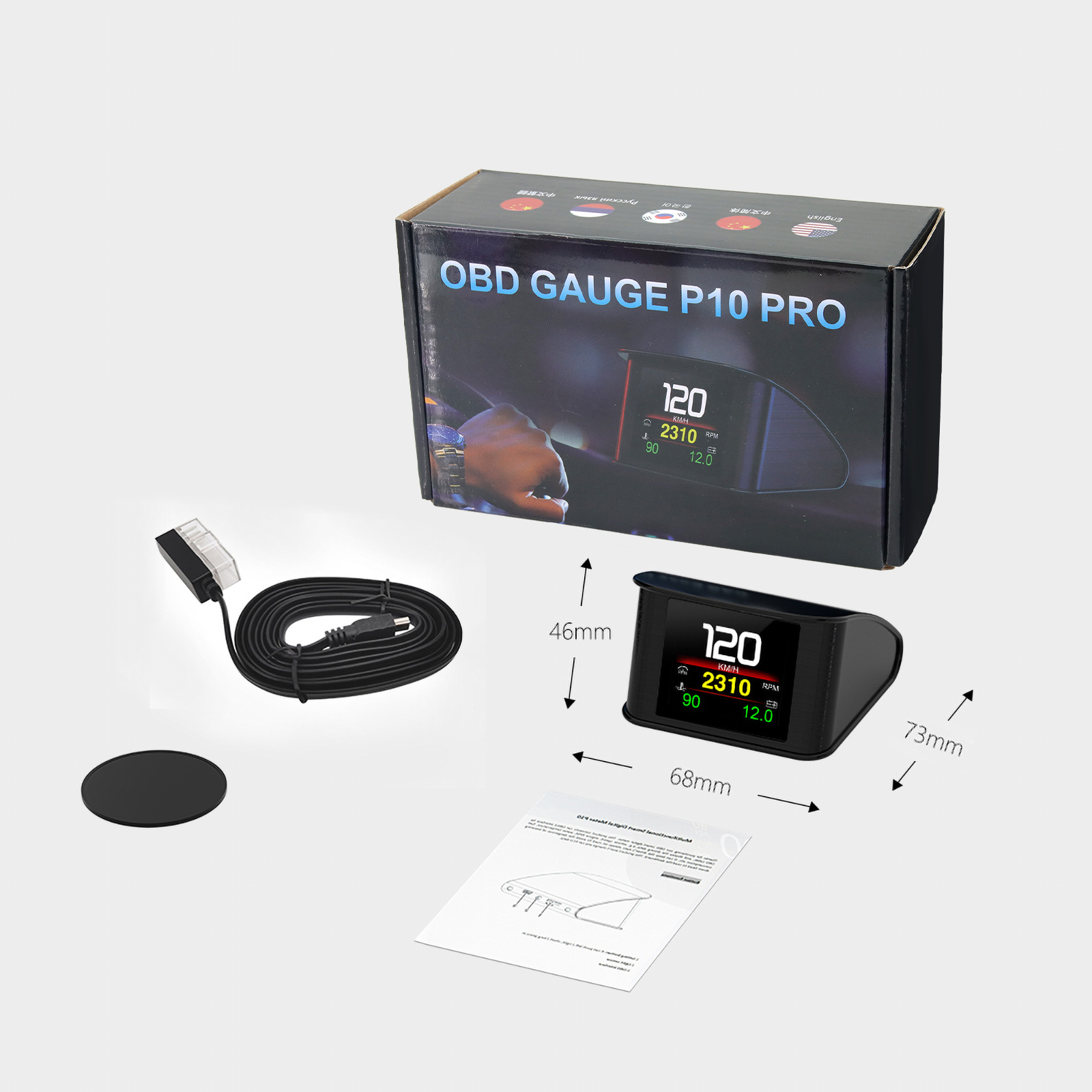 HD P10-PRO OBD2 HUD Car Head U - đánh giá và giá Obd2 Hud Speedometer Projector