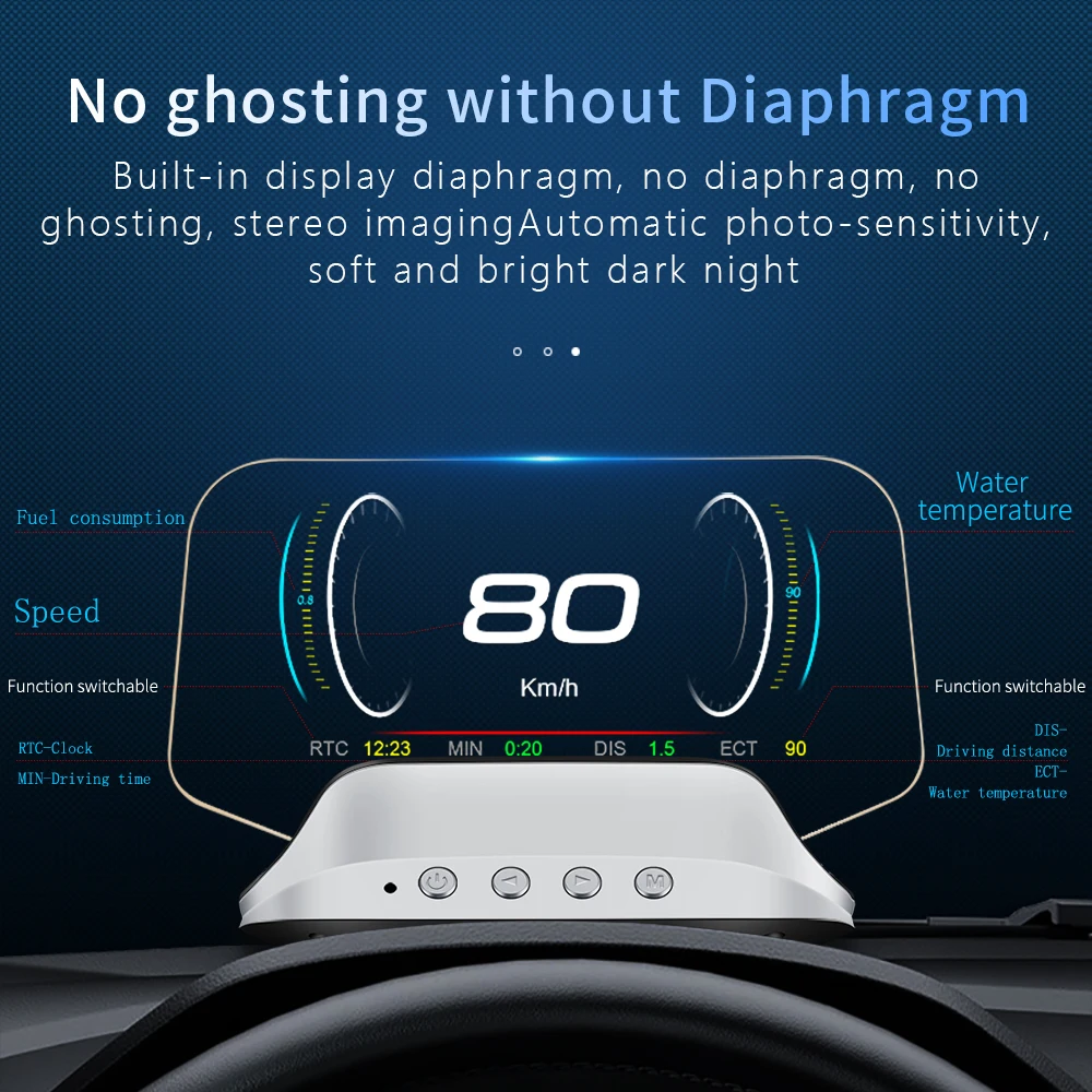 Hệ thống định vị QC, màn hình  - đánh giá và giá Obd2 Hud Speedometer Projector